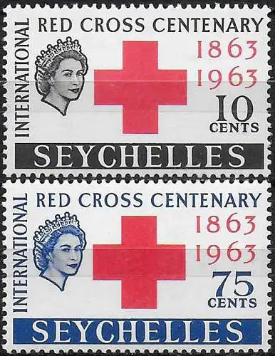 1963 Seychelles Red Cross Centenary 2v. MNH SG n. 214/15