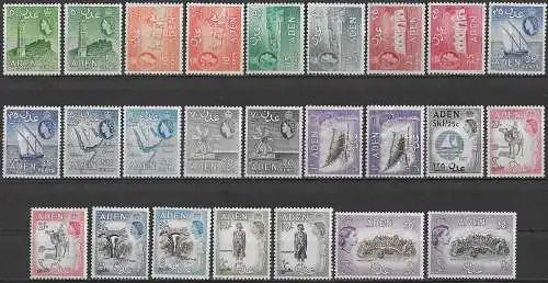 1953-63 Aden Elizabeth II 25v. MNH SG n. 48/72