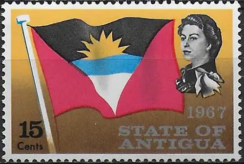 1967 Antigua Associated Statehood 15c. variety MNH SG n.200w