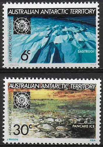 1971 Australian Antarctic Territory 10th Treaty 2v. MNH Yv n. 19/20