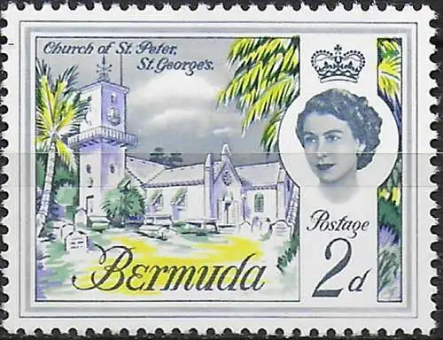 1968 Bermuda St. Peter and Paul's Church 2d. pale lilac MNH SG n. 164d