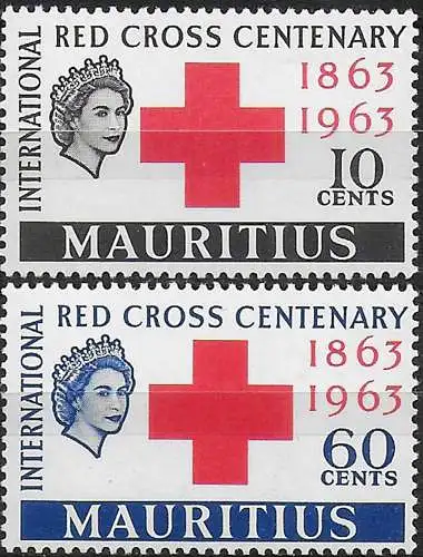 1963 Mauritius Red Cross Centenary 2v. MNH SG n. 312/13