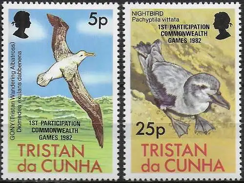 1982 Tristan da Cunha Commonwealth Games 2v. MNH Yv n. 317/18