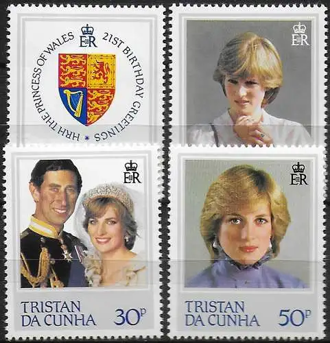 1982 Tristan da Cunha 21st Birthday 4v. MNH Yv n. 310/13