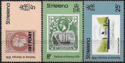 1976 St Helena Festival of stamps 3v. MNH SG. n. 316/18