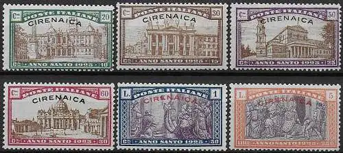 1925 Cirenaica Anno Santo 6v. MNH Sassone n. 17/22