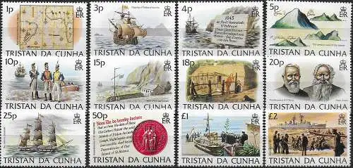 1983 Tristan da Cunha Historical events 12v. MNH Yv n. 331/42