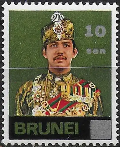 1976 Brunei Sultan Hassanal Bolkiah 10c. on 6c. MNH Yv n. 232