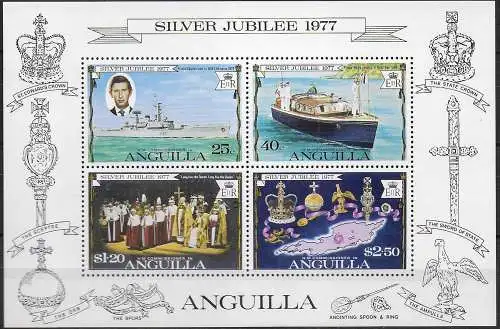 1977 Anguilla Silver Jubilee MS MNH SG n. MS 273