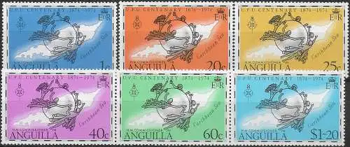 1974 Anguilla UPU 6v. MNH SG. n. 188/93