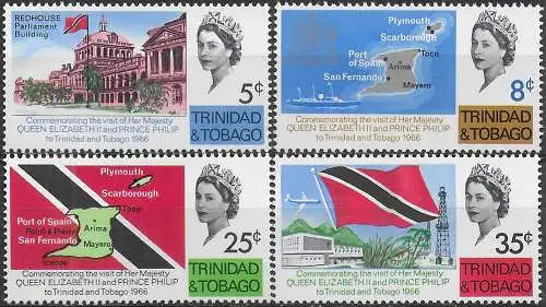 1966 Trinidad and Tobago Royal Visit 4v. MNH SG. n. 313/316