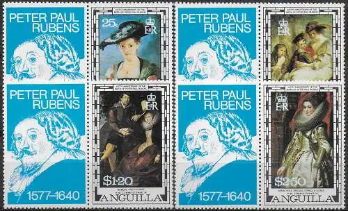 1977 Anguilla Paul Rubens 4v. MNH SG. n. 303/06