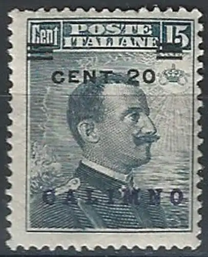 1916 Egeo Calino 20c. su 15c. MNH Sassone n. 8