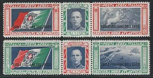 1933 Egeo aerea Crociera Balbo 2v. MNH Sassone n. 28/29