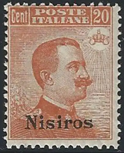 1921-22 Egeo Nisiro 20c. arancio MNH Sassone n. 11