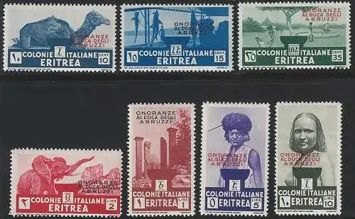 1934 Eritrea Duca degli Abruzzi MNH Sassone n. 203/12