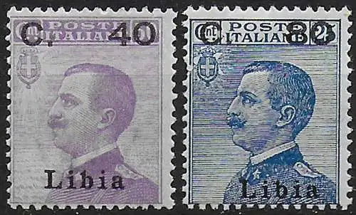 1922 Libia overprinted 2v. MNH Sassone n. 38/39