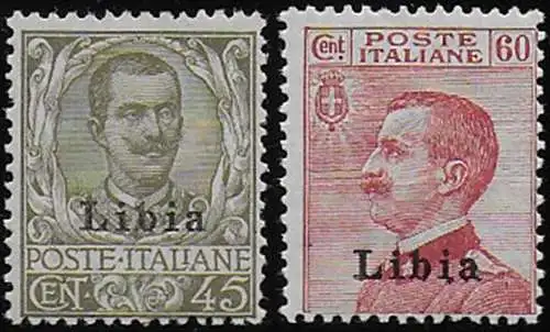 1917-18 Libia VE III 2v. mc MNH Sassone n. 18/19