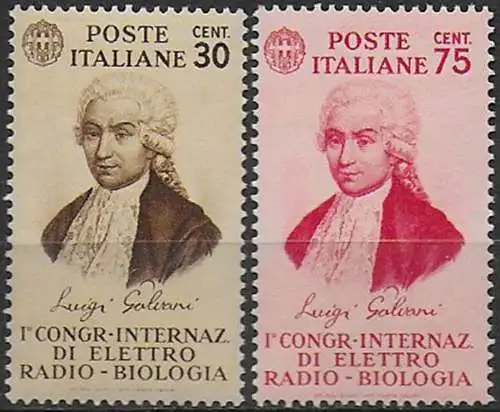 1934 Italia Luigi Galvani 2v. MNH Sassone n. 364/65