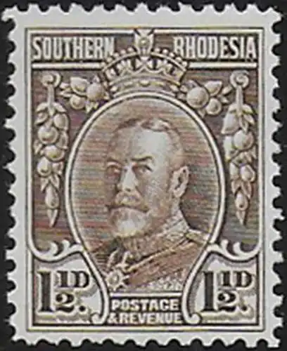 1933 Southern Rhodesia George V 1½d. MNH SG n. 16c