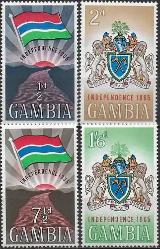 1965 Gambia Independence 4v. MNH SG n. 211/14