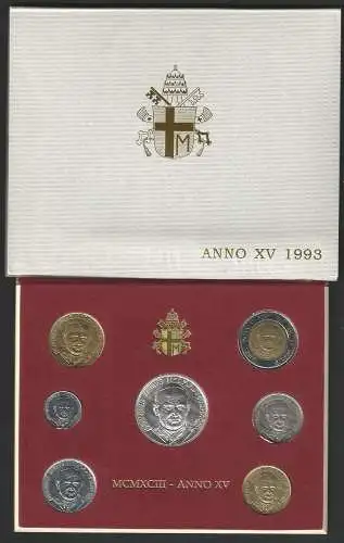 1993 Vaticano serie divisionale 7 monete FDC