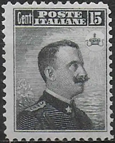 1906 Italia VE III 15c. grey black mc MNH Sassone n. 80