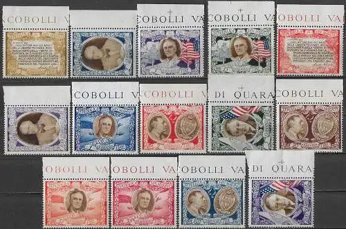 1947 San Marino Roosevelt 14v. bf MNH Sassone n. 301/06+A