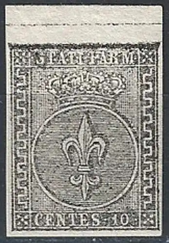 1852 Parma 10 centesimi bianco 1v. S.L (MNH) Cat Sass 2 euro 600,00