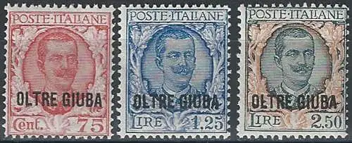 1926 Oltre Giuba 3v. MNH Sassone n. 42/44