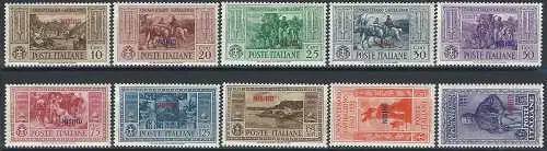 1932 Egeo Nisiro Garibaldi 10v. MNH Sassone n. 17/26