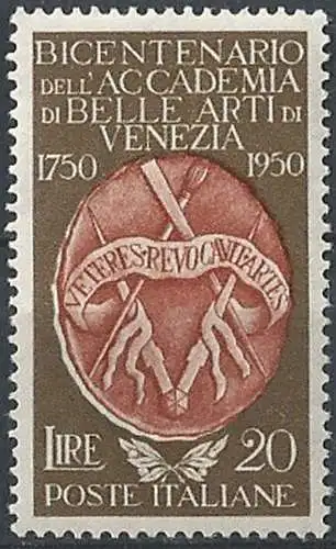 1950 Italia Belle Arti Venezia MNH Sassone n. 632