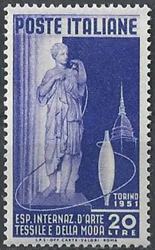 1951 Italia arte tessile a Torino MNH Sass. n. 659