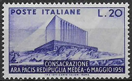 1951 Italia Ara Pacis MNH Sassone n. 656