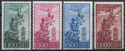 1955-59 Italia aerea Campidoglio stelle MNH Sassone n. 148/51