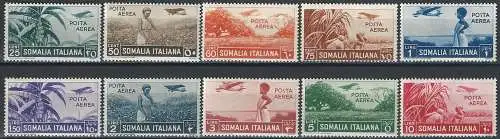 1936 Somalia PA soggetti africani 10v. MNH Sass. n. 17/26