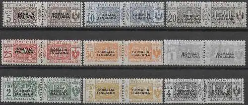 1917-19 Somalia pacchi postali 9v. MNH Sassone n. 1/9