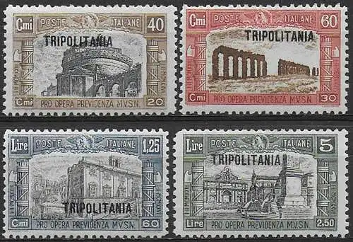 1927 Tripolitania Milizia I 4v. MNH Sassone n. 39/42