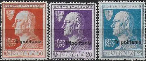 1927 Tripolitania Volta 3v. bc MNH Sassone n. 43/45