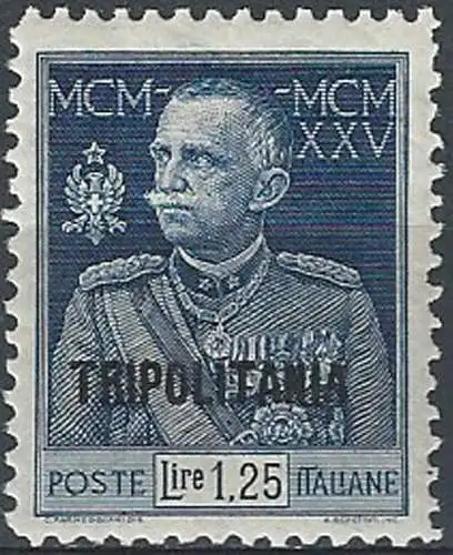 1926 Tripolitania Giubileo Lire 1,25 p. 11 MNH Sassone n. 25