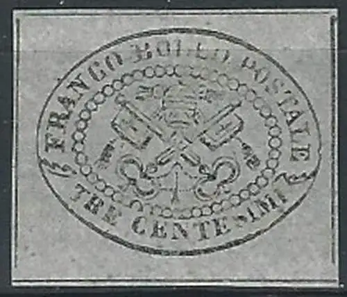 1867 Stato Pontificio 3 c. grigio MNH Sassone n. 15