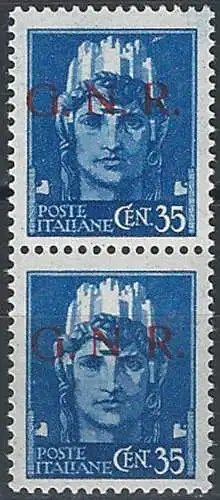 1943 Repubblica Sociale 35c. G.N.R. Brescia I cp var MNH Sassone n. 476I+476Ipd