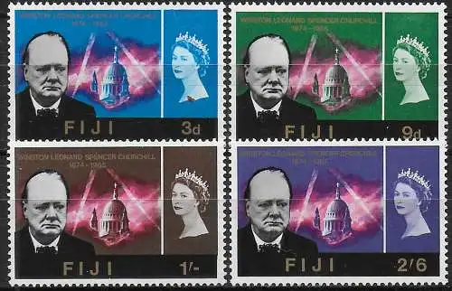 1966 Fiji Churchill Commemoration 4v. MNH SG n. 345/48