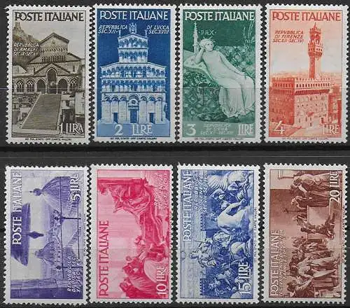 1946 Italia Medioevali 8v. MNH Sassone n. 566/73