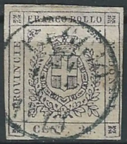 1859 Modena 20c. ardesia violaceo canceled Sassone n. 15