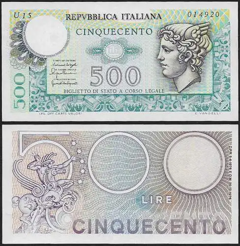 1976 Italia Lire 500 Mercurio FDS Rif. BS 26B Gigante