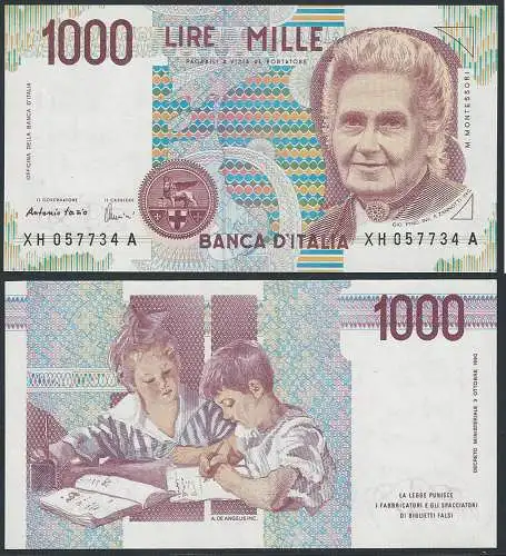 2001 Italia Lire 1.000 Maria Montessori FDS Rif. BI 58Ha Gigante