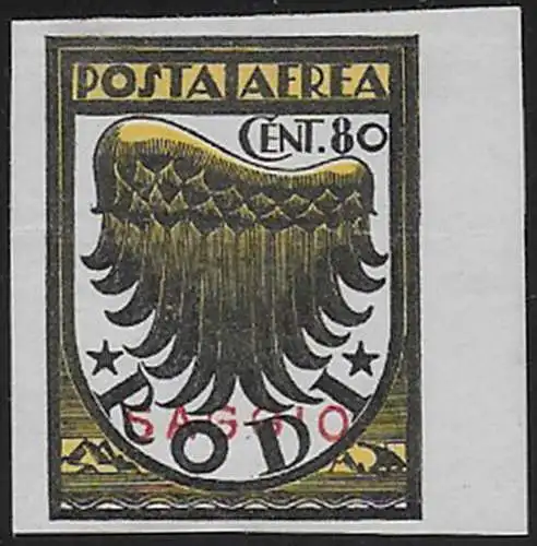 1934 Egeo Stylised wing airmail 80c. wise MNH