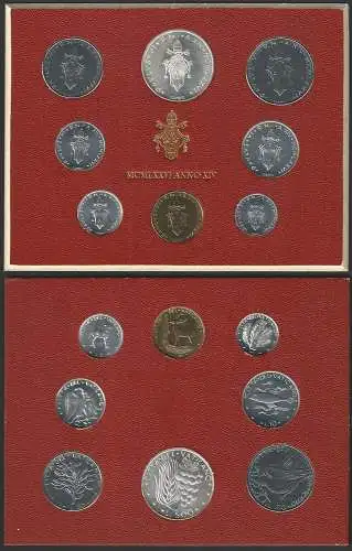 1976 Vaticano mint divisional series 8 coins FDC-BU