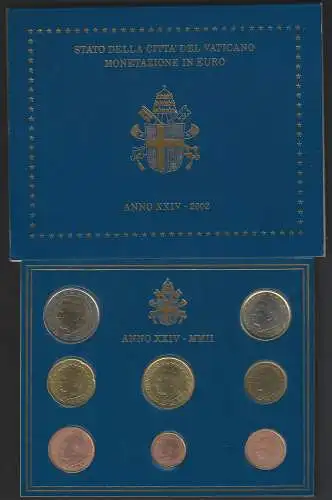 2002 Vaticano mint divisional series 8 coins FDC-BU